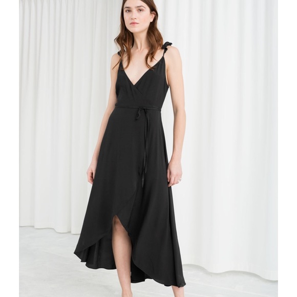 high low wrap midi dress